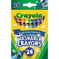 phc8 ชุดระบายสี สีน้ำ สีโปสเตอร์ อย่างดี สีฝุ่น สีเทียน สีชอ Crayola - สีเทียนแท่งเล็ก ล้างออกได้ 24 แท่ง
