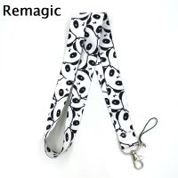 Panda Fashion simple keychain mobile phone neck lanyard key ID card mobile phone USB key lanyard