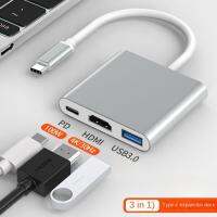 USB3.0 adaptor VGA tipe-c HUB 3in1 proyektor layar 4k HDMI HD stasiun Dok pengisian daya 4K untuk MacBook AirPRO Samsuag