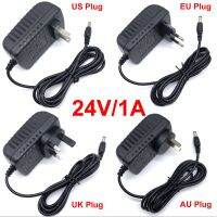 100/240V AC DC 24V 1A 1000MAH ที่ชาร์จตัวแปลงไฟไฟ EU/US/UK/AU ปลั๊ก5.5Mm * 2.5Mm 5521สำหรับจอภาพ Cctv ไฟ LED USB