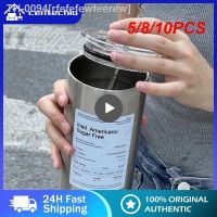 ▦❀✾ rfefefewfeerew Copo de café portátil dupla camada aço inoxidável isolamento térmico e frio portátil acompanhamento palha do negócio durável 5 pcs 8 10pcs