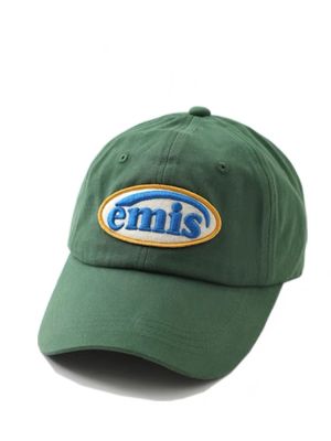 ◑ / official authentic Korean EMIS hat cap big head circumference female baseball cap summer bask in green letters