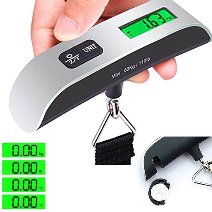 Portable Electronic Luggage Scale Digital LCD Display 110Lb/50Kg