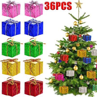 【CC】♝✇  36/12pcs Ornaments Handwork Xmas Accessories New Year Boxes Pendant Navidad