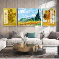 Van Gogh Oil Painting Works Sunflower Apricot Abstract A4 A3 A2 Canvas Art Print Poster Picture Wall House Decoration Murals Wall Décor