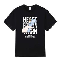 Men T Shirt Hip Hop Heart broken warn Print Tshirt Couple T-shirt Men Women Summer Short Sleeve T-Shirt Cotton Loose Tops Tee