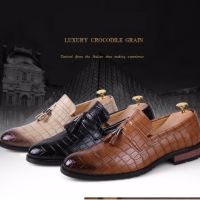 ☞รองเท้าอย่างเป็นทางการ รองเท้าบูท mens pointed toe dress shoes famous tassel italian formal fashion oxford