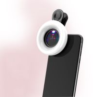 Multiuse Mobile phone fill light 15X macro lens Portable Selfie LED Ring Flash Light Phone Selfie Lamp Universal Ring Clip Light