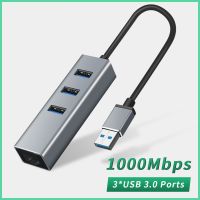 USB 3.0 HUB Type C to Ethernet Network Adapter 1000Mbps Rj45 USB C with 3 Ports USB3.0 Splitter for Laptop Computer Accessories USB Hubs