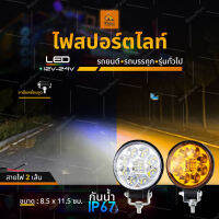 1ชิ้น ไฟสปอร์ตไลท์ LED *ไฟสปอร์ตไลท์กลม  DC12V-24V ไฟรถบรรทุก ไฟรถเตอร์ไซค์ ไฟจักรยานยนต์ ไฟรถยนต์ หรือทั่วไป ไฟสีขาว ไฟสีเหลือง (Lucien)