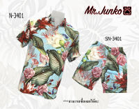 ?ส่งฟรี?เสื้อ,กางเกง (สั่งซื้อแยก) งานต่อลาย Mr-Junko ผ้าซาติน นิ่มใส่สบายไม่ร้อน SN-3401