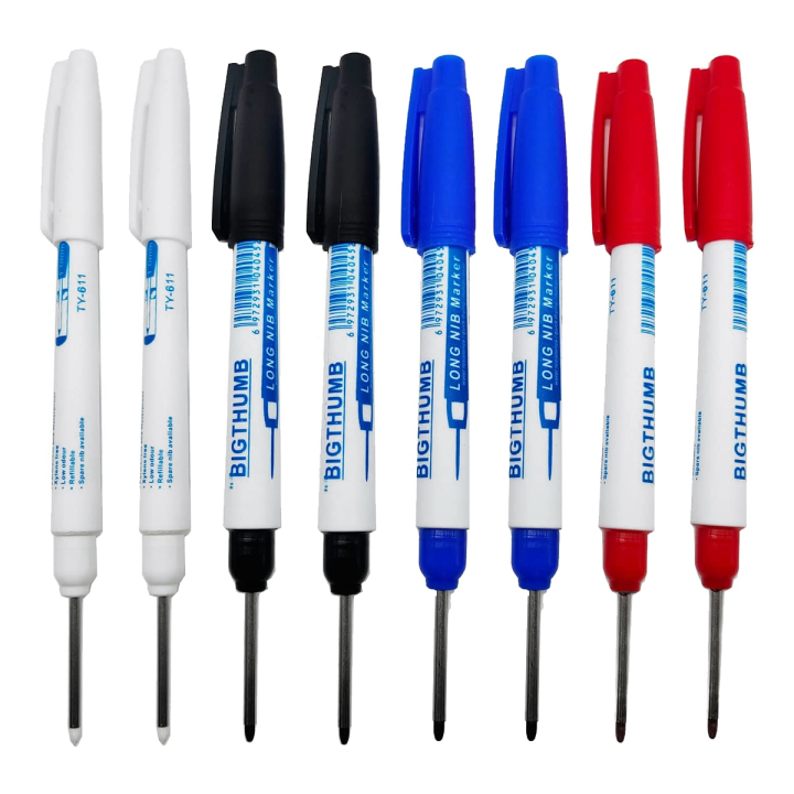 8pcs-waterproof-deep-reach-markers-long-nose-marker-permanent-markers-and-marker-pens-in-2mm-felt-tip-30mm-reach