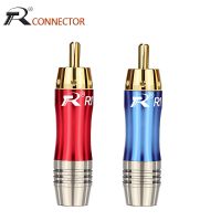 1pair/2pcs RCA Connector Wire Male/Female Plug Audio Adapter Blue&amp;Red Pigtail Speaker Plug for 8mm Cable Gold Plated Watering Systems Garden Hoses