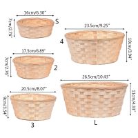 BST❀ Bamboo Bread Basket Fruit Vegetables Egg Storage Basketry Snacks Container