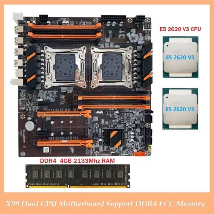 x99-dual-cpu-motherboard-lga2011-support-ddr4-ecc-memory-motherboard-with-2xe5-2620-v3-cpu-ddr4-4gb-2133mhz-ram