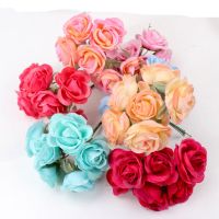 ✹ 6Pcs DIY Party Decoration Vintage Silk Artificial Flowers Small Rose Wedding Fake Flowers Festival Supplies Home Decor Bouquet