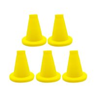 5Pcs Cricket Batting Tee 5piece Yellow Marker Soft Rubber Marking Bucket Pyramid Trigonal Cone Sports Sign Training AIDS