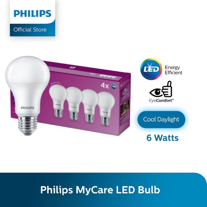 Philips MyCare LED Bulb 6 Watts E27 Cool Daylight With Eye Comfort ...