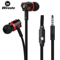 Wiresto หูฟังมีสาย หูฟังเบสหนักๆ หูฟังสายของแท้3.5mm หูฟังอินเอียร์ หูฟังมือถือ สายสโมทอค สเตอริโอ เพลงเสียง HIFI หูฟังพร้อมไมโครโฟน HD หูฟังเบสแน่นๆ