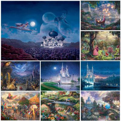 Disney 5D DIY Diamond Painting Fairy Tale World Castle Inlaid Rhinestone Mosaic Landscape Custom Gift Decoration Painting