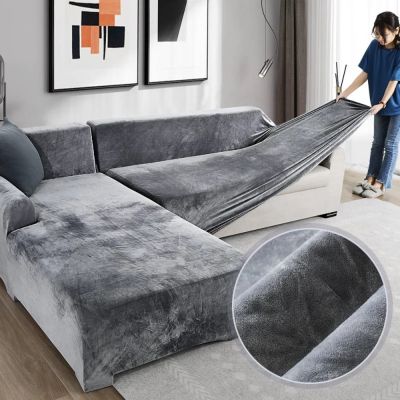 hot！【DT】卐▽  Sofa Covers Room L Slipcover Stretch 1/2/3/4 Seater Armchair Cover with 1Pc Pillowcase