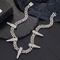 [COD] Necklace Enhanced Alloy Rhinestone Domineering Cuban Chain Trend Jewelry Dropshipping