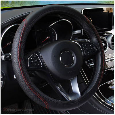 【cw】 Car Steering Wheel Cover Fiber Leather Double round Elastic Band Handle Cover without Inner Ring AliExpress Cross-Border Trade ！