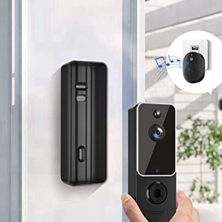 wireless-doorbell-camera-smart-video-doorbell-camera-with-chime-doorbell-camera-black