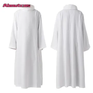 GRACEART Women Clergy Dress Priest Clerical Dress White Stand Collar Pastor  Ruched Dress - Walmart.com