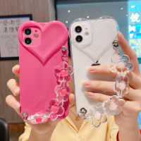 เคสโทรศัพท์ซิลิโคนลายหัวใจน่ารักลายดอกไม้3D สำหรับ Iphone 14 13 12 Pro Max 11 XR XS Max 7 8 Plus SE 2020กันกระแทกฝาหลัง