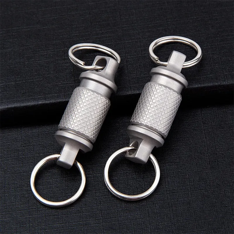 2Pcs Titanium Quick Release Swivel Keychain Pull Apart Detachable