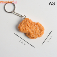 ?【Lowest price】Wonderful พวงกุญแจอาหารเลียนแบบของขวัญไก่ทอดนักเก็ตขาไก่จี้อาหาร