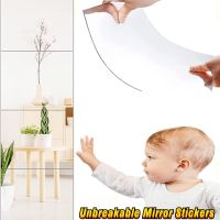 HD Self Adhesive Acrylic Mirror Tiles DIY Flexible Non Glass Safety Mirror Sheets Wall Stickers 2MM Thick Shatterproof Anti Fog Cups  Mugs Saucers