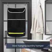 Bathroom Door Back Large Capacity Hanging Laundry Basket Storage Bag Zipper Organizer Laundry Bag Home Laundry Organizer Basket