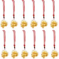 12 Red String Tiger Pendants 2022 Tiger New Year Golden Tiger Statue Pendant Necklace Gift