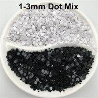 ELEGANT 20g 1mm 2mm 3mm 4mm White n Black Dot PVC Sequins Glitter Paillettes for Nail Art manicure/sewing/wedding decoration confetti