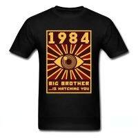 เสื้อยืดพิมพ์ลายแฟชั่น เสื้อยืดแขนสั้นลําลอง พิมพ์ลายกราฟฟิค Big Brother 1984 สไตล์วินเทจ โอเวอร์ไซซ์ สําหรับผู้ชาย และผ  QWZW