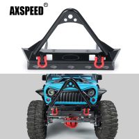 AXSPEED CNC Metal Front Bumper with Trailer Hook for Axial SCX10 1/10 RC Crawler Car Upgrade Parts Accessories