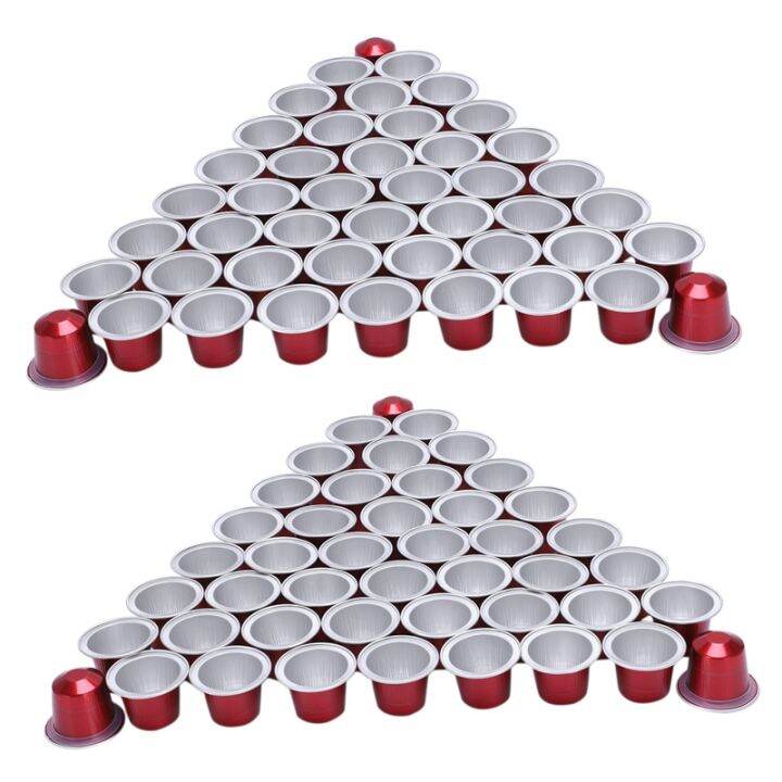 100 Sets Refillable Coffee Capsule Cup Disposable for Nespresso Pod for ...