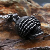 Vintage Punk Stainless Steel Skull Pendant Necklaces for Men Boys Rock Cool Skeleton Necklace Chains Creative Party Jewelry Gift