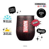 CORKCICLE แก้วสแตนเลส เก็บความเย็นได้นาน 9 ชม. เก็บความร้อนได้ 3 ชม. 355ML รุ่น STEMLESS MARVEL  MARVEL LOGO 12OZ