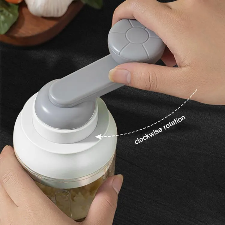 Manual Food Processor Mini Cordless Vegetable Garlic Chopper With Hand Crank