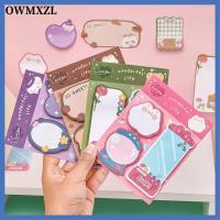 OWMXZL 4PCS แบบพกพาได้ กระดาษโน๊ตบิล รูปแบบที่หลากหลาย กระดาษสำหรับตกแต่ง กระดาษโน้ตผสม ของขวัญสำหรับเด็ก ทนทานต่อการใช้งาน กระดาษโน้ตการ์ตูน