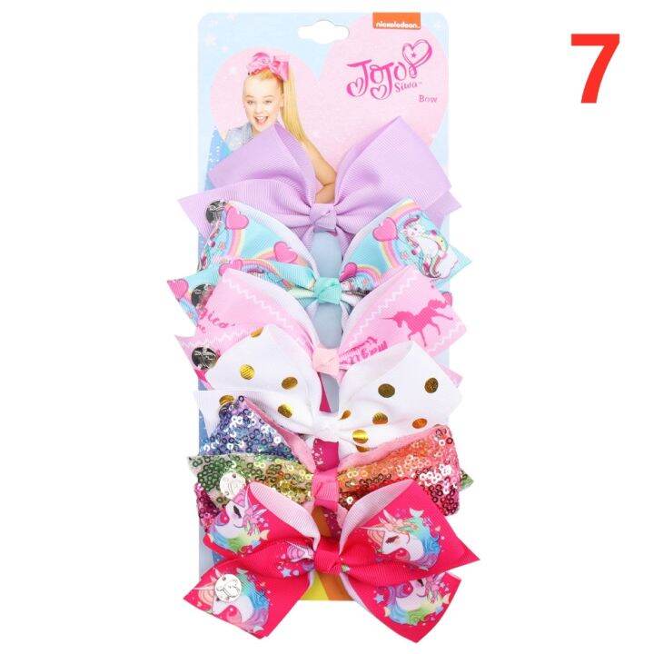 6pcsset-jojo-bows-jojo-siwa-printed-ribbon-hair-bows-hairgrips-boutique-handmade-knot-hair-clip-hair-accessories