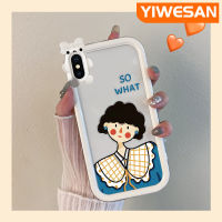 เคส Chenyyka สำหรับ iPhone X Xs Xr Xs Max เคสการ์ตูนน่ารักสาวสวยม้วนสีทึบสีสันสดใสเคสมือถือกันกระแทกป้องกันรอยขีดข่วนป้องกันการลื่นเคสโปร่งใสฝาครอบป้องกัน