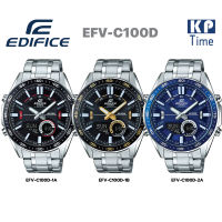 Casio Edifice แบตเตอรี่ 10 ปี นาฬิกาข้อมือผู้ชาย สองระบบเข็มดิจิตอล รุ่น EFV-C100D ของแท้ ประกัน CMG