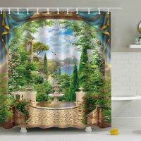 Scenery Theme Bathroom Shower Curtain Polyester Bath Curtain