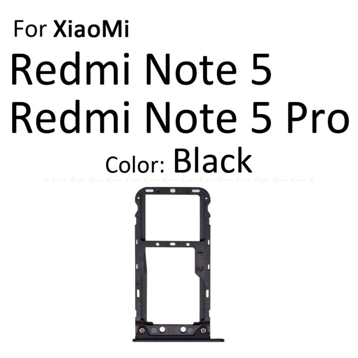 อะแดปเตอร์เครื่องอ่านสล็อตถาดใส่ซิมการ์ดสำหรับ-xiaomi-redmi-5-plus-โน๊ต5-pro-micro-sd-ชิ้นส่วนภาชนะใส่กระเป๋าเก็บบัตร