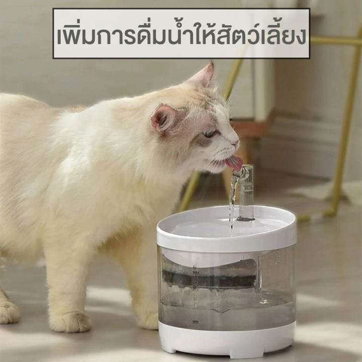 น้ำพุแมว-น้ำพุหมา-น่ารัก-สะอาดปลอดภัยต่อสัตว์เลี้ยง-แบบกลม-สีใส
