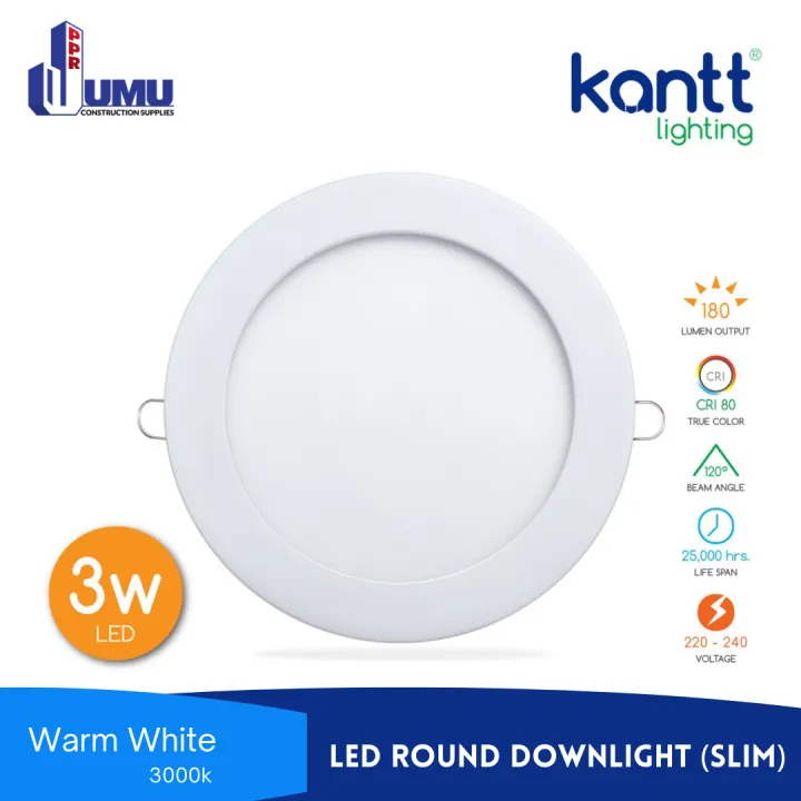 Kantt 3 Color Slim Downlight 3000kwarm White 3w Lazada Ph 7213